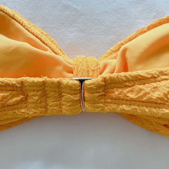 Xhilaration NWT marigold yellow tie Front Bandeau Bikini Top women's swimsuit - Picture 7 of 9